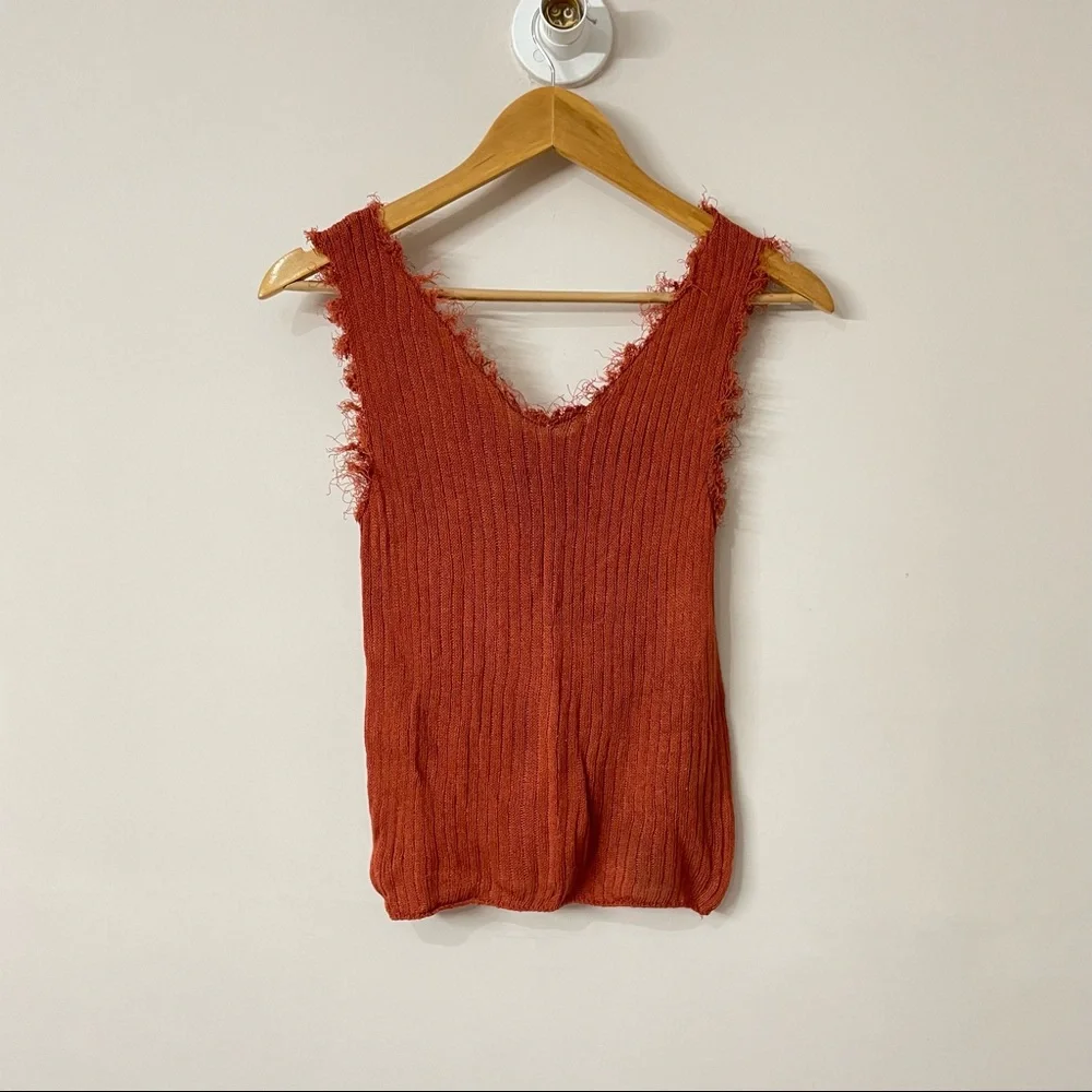 Solid Fringe Trim Tank Top - Picture 2 of 5